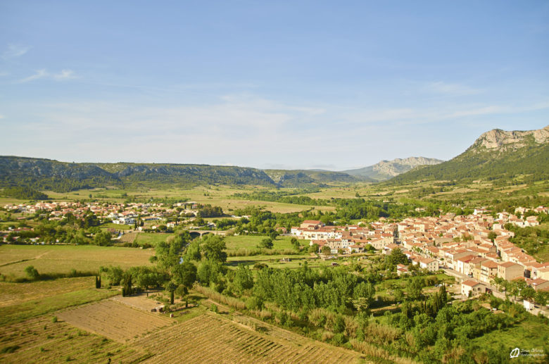 Le village de Tautavel depuis le secteur Saint Martin - mai 2021