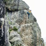 Ivan au relais de "Falaise à Brute" 7a